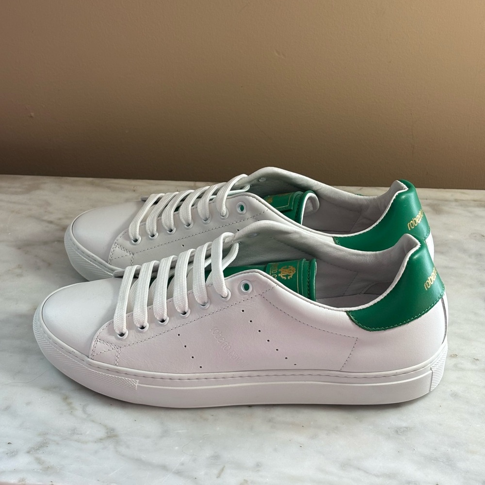 Men’s Robert Cavalli Italian leather sneakers New - Picture 2 of 6